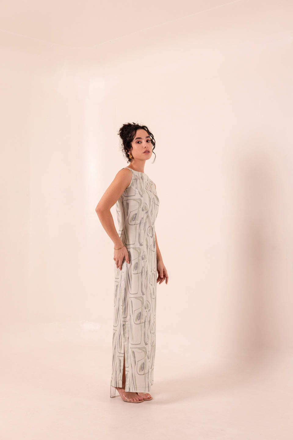 REINDEER MINT MOSS BOAT NECK DRESS