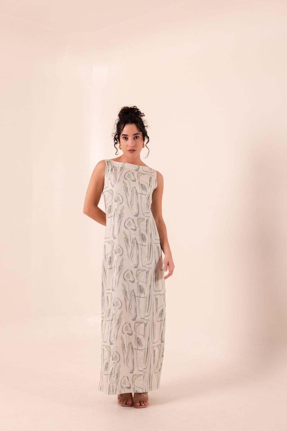 REINDEER MINT MOSS BOAT NECK DRESS