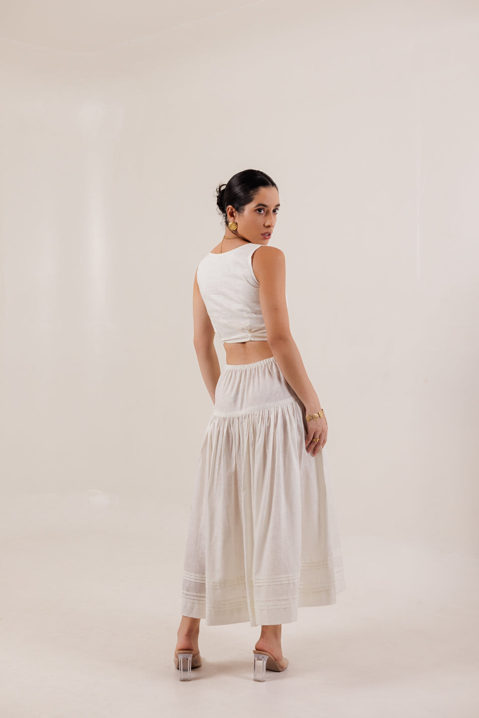 SLIT BACK WHITE MAXI DRESS
