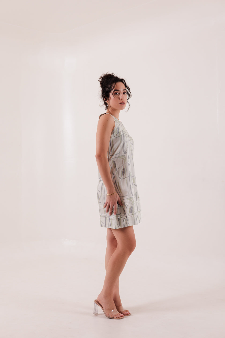 REINDEER MINT MOSS PLEATED MINI DRESS