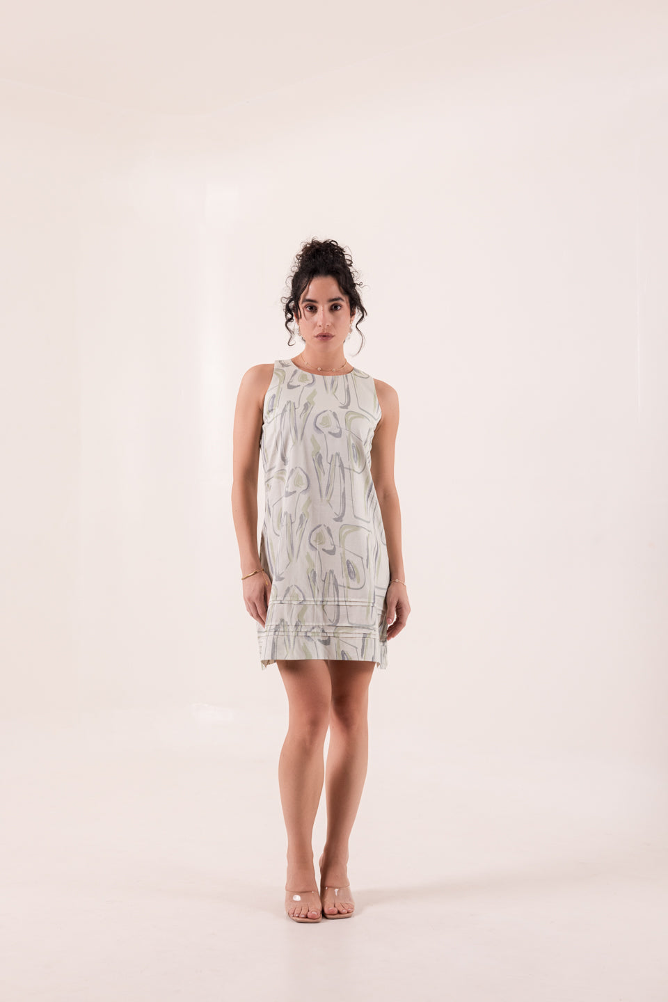 REINDEER MINT MOSS PLEATED MINI DRESS